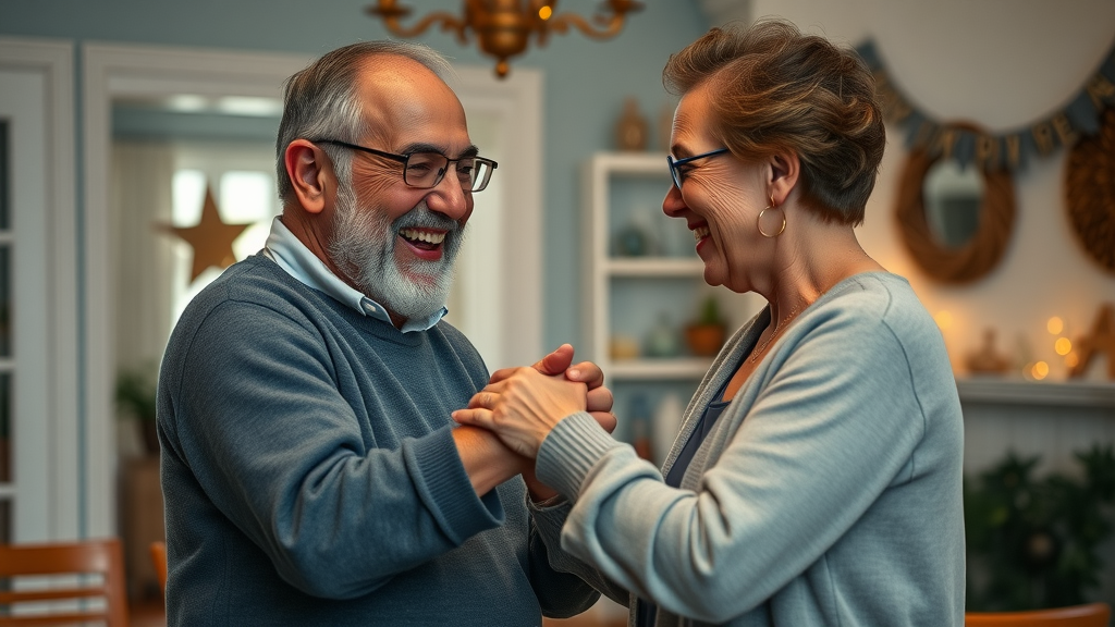 two people exchanging Rosh Hashanah greetings with a warm embrace—traditional jewish new year greetings